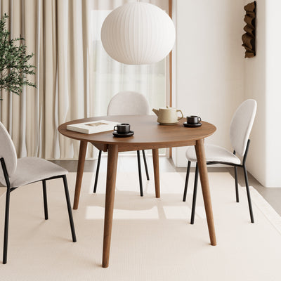 Montreux Round Extending Dining Table in Walnut 115–154cm
