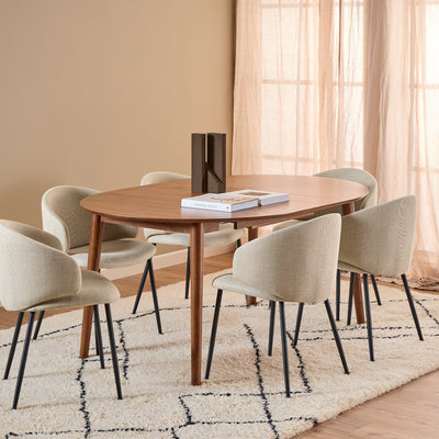 Montreux Round Extending Dining Table in Walnut 115–154cm
