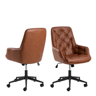 Erik Gas Lift Desk Chair in Brandy PU – FTG