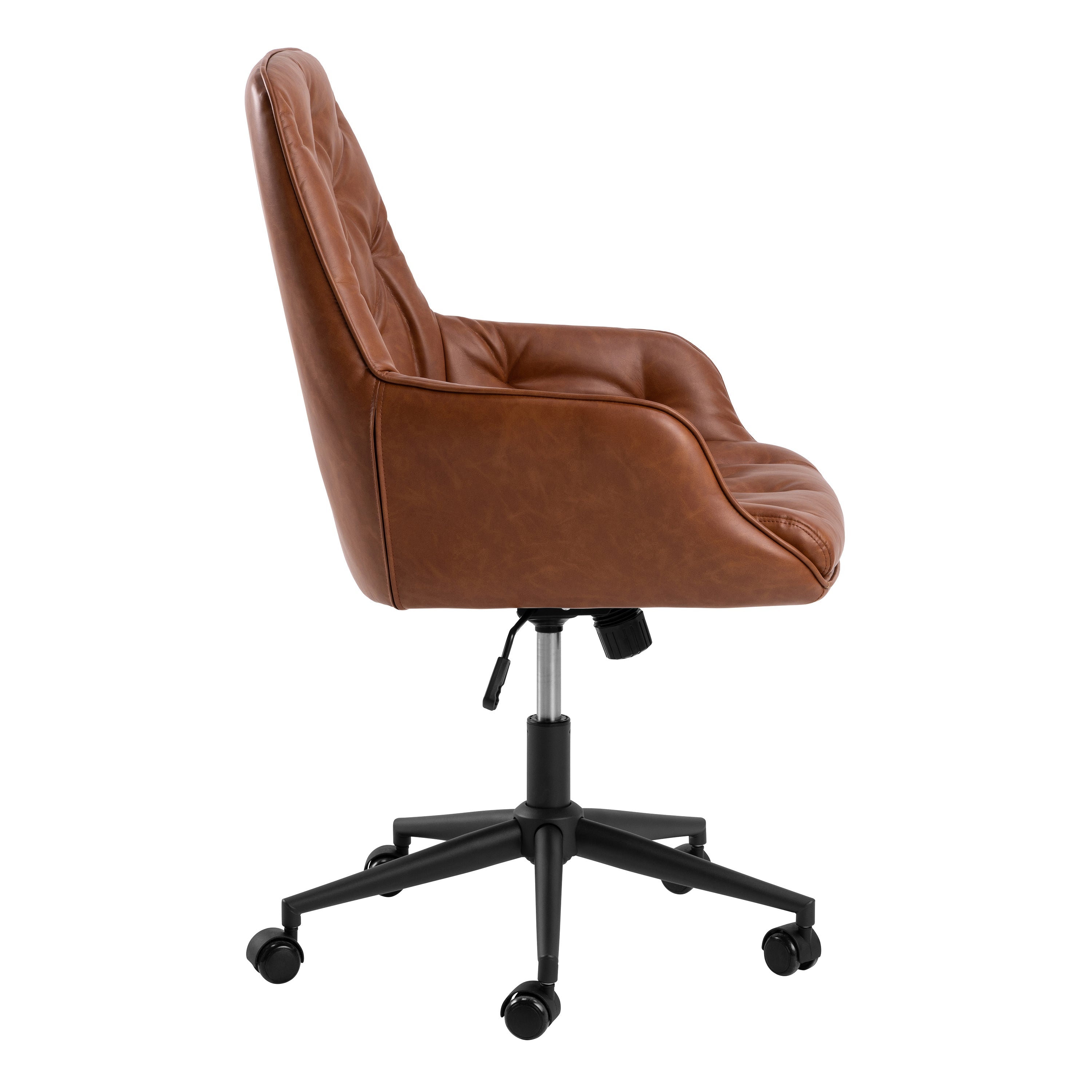 Erik Gas Lift Desk Chair in Brandy PU – FTG, view 3