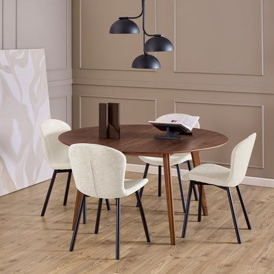 Roxby Round Dining Table in Walnut 140x76cm – FTG, view 3