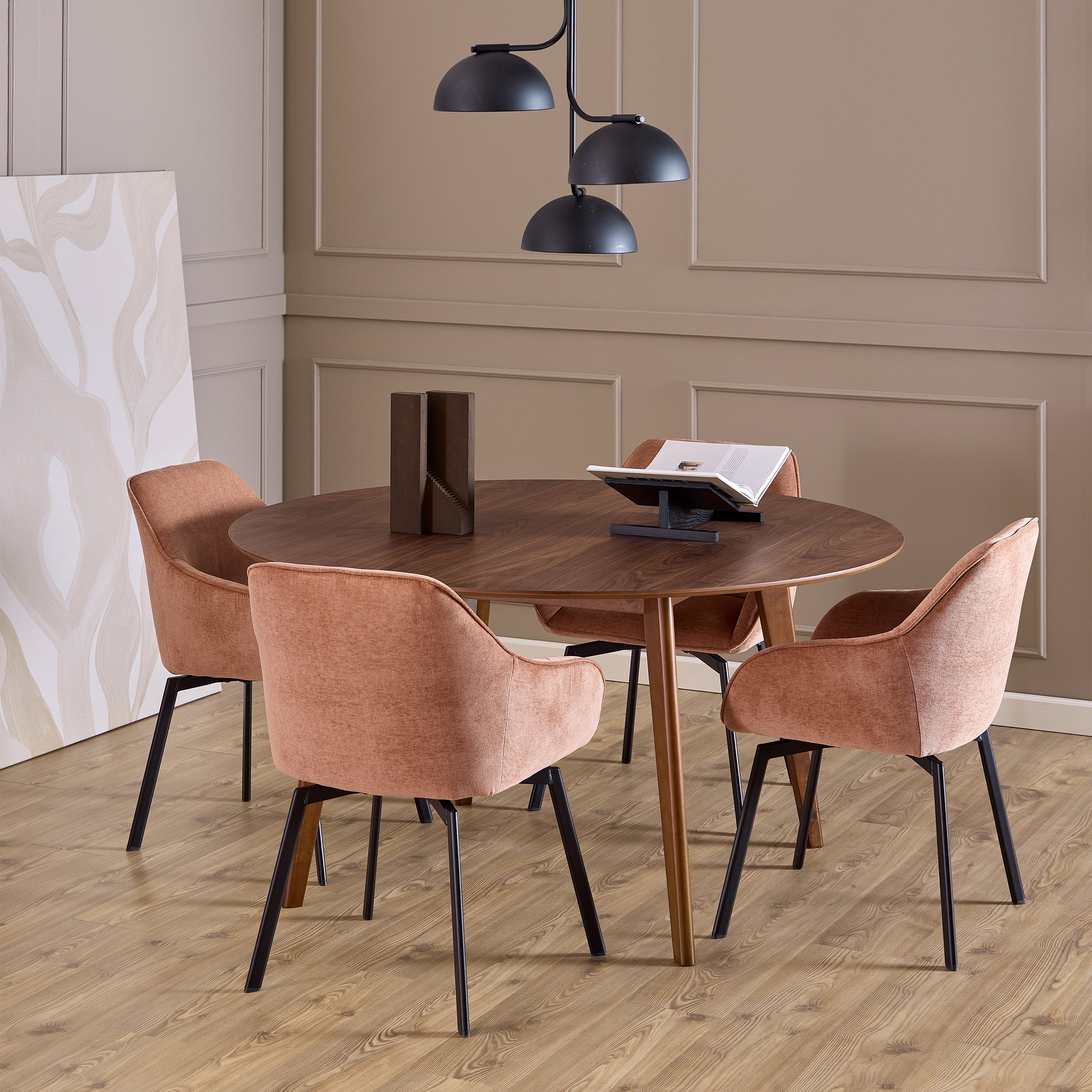 Roxby Round Dining Table in Walnut 140x76cm – FTG, view 4