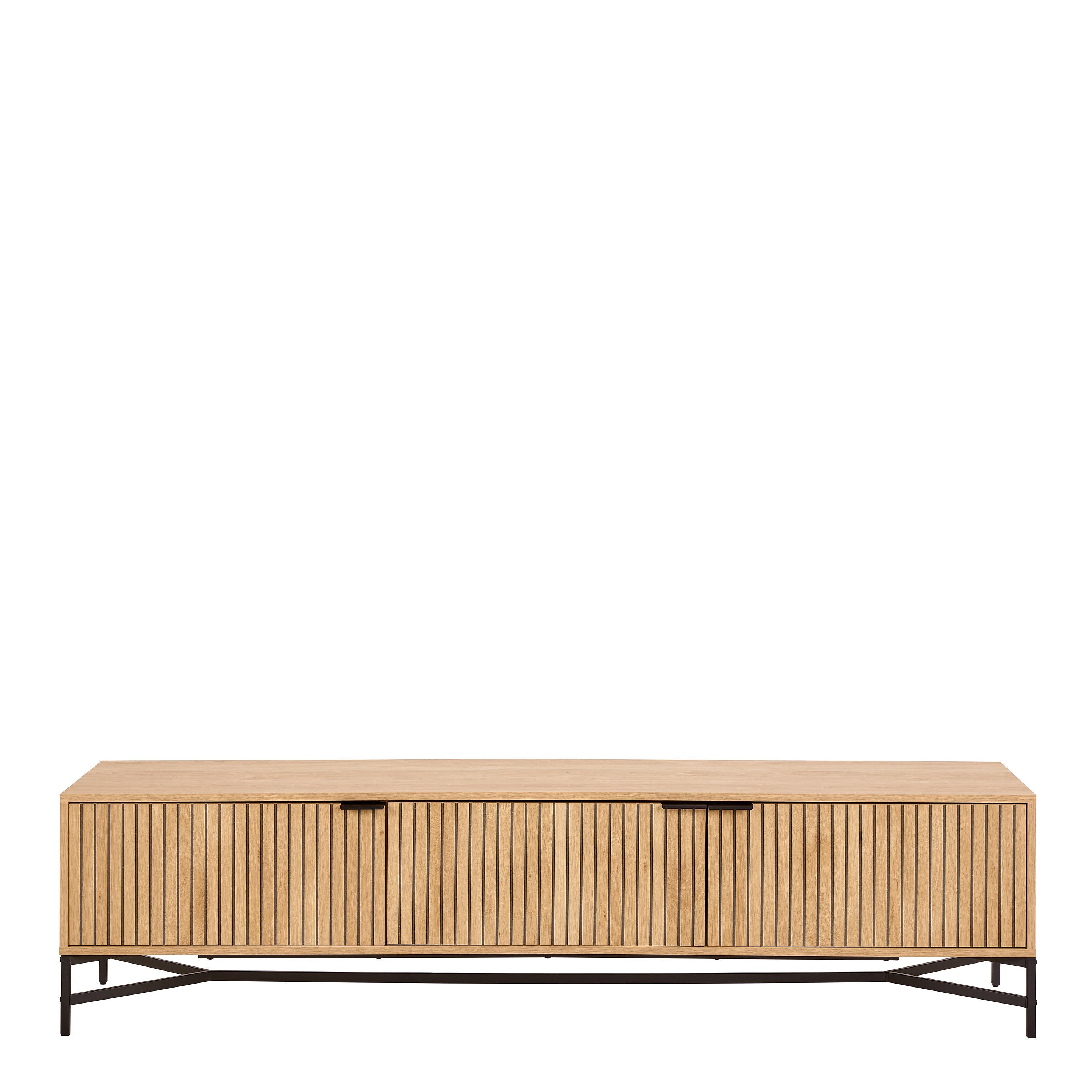 Jaipur TV Unit With 3 Doors 176cm Wide in Oak – FTG, view 2
