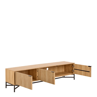 Jaipur TV Unit With 3 Doors 176cm Wide in Oak – FTG, view 4