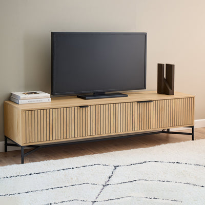 Jaipur TV Unit With 3 Doors 176cm Wide in Oak – FTG, view 5
