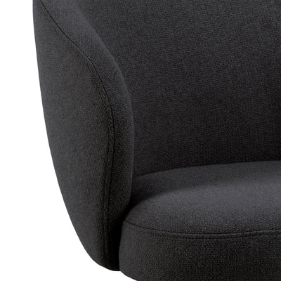 Darlene Dining Chair with Armrest and Swivel Function in Black – FTG, view 7
