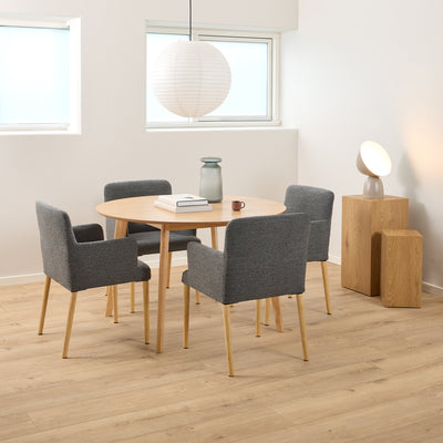 Roxby Round Dining Table in Matt Oak 120x76cm – FTG, view 4
