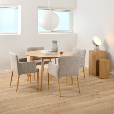 Roxby Round Dining Table in Matt Oak 120x76cm – FTG, view 5