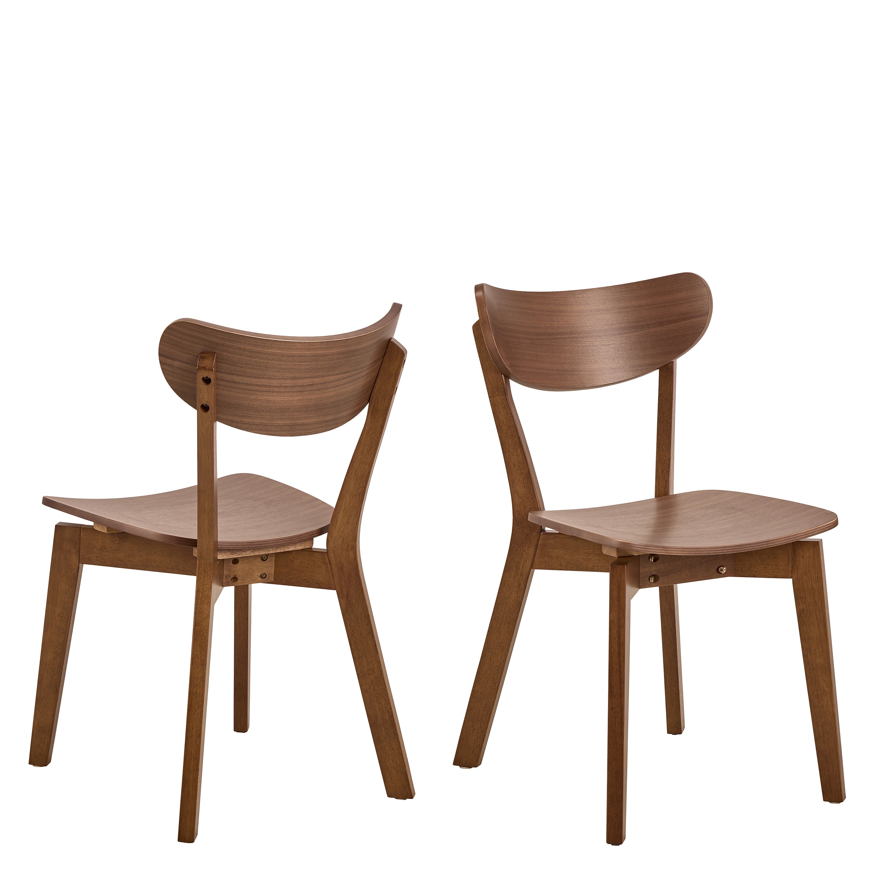 Roxby Round Dining Table in Walnut 120x76cm Included 4 Roxby Dining Chairs in Walnut – FTG, view 7