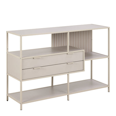 Seaford Grey Storage Unit with 2 Drawers and 3 Shelves – FTG