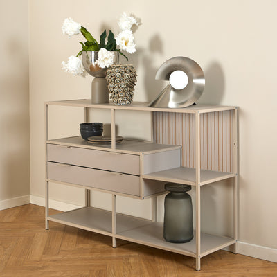 Seaford Grey Storage Unit with 2 Drawers and 3 Shelves – FTG, view 6