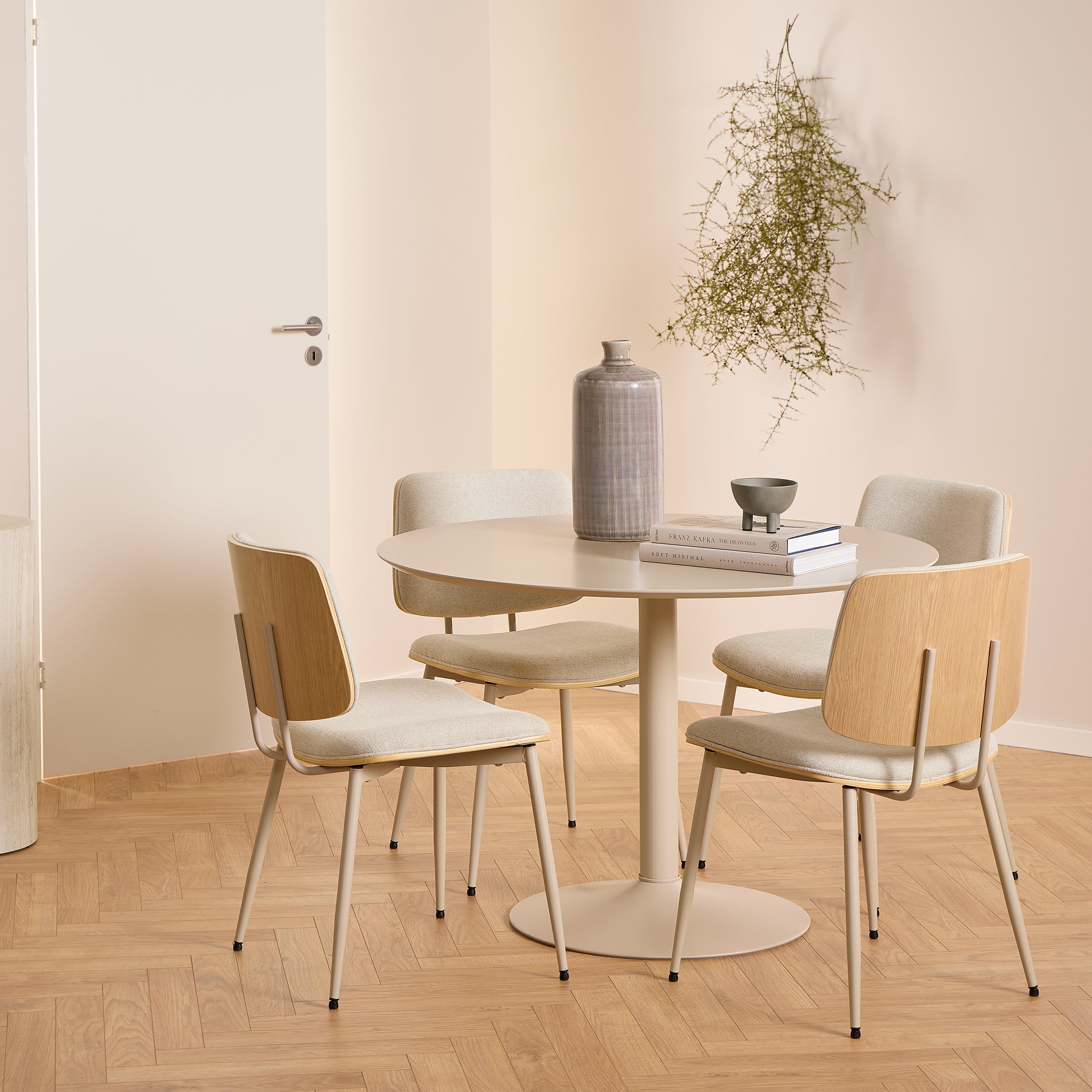 Owen Dining Chair in Apia Fabric Beige Set of 2 – FTG, view 4