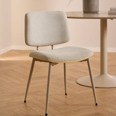 Owen Dining Chair in Apia Fabric Beige Set of 2 – FTG, view 5