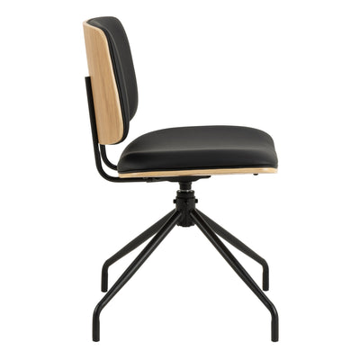 Owen Swivel Dining Chairs in Matt Black Set of 2 – FTG, view 3
