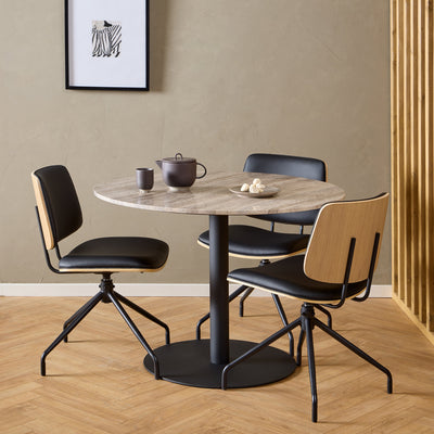 Owen Swivel Dining Chairs in Matt Black Set of 2 – FTG, view 4