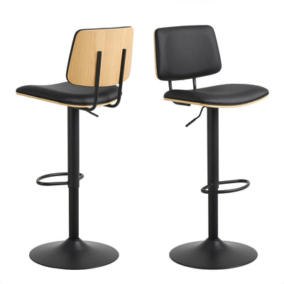 Owen Swivel Bar Stool With Height Adjustable Function in Matt Black – FTG