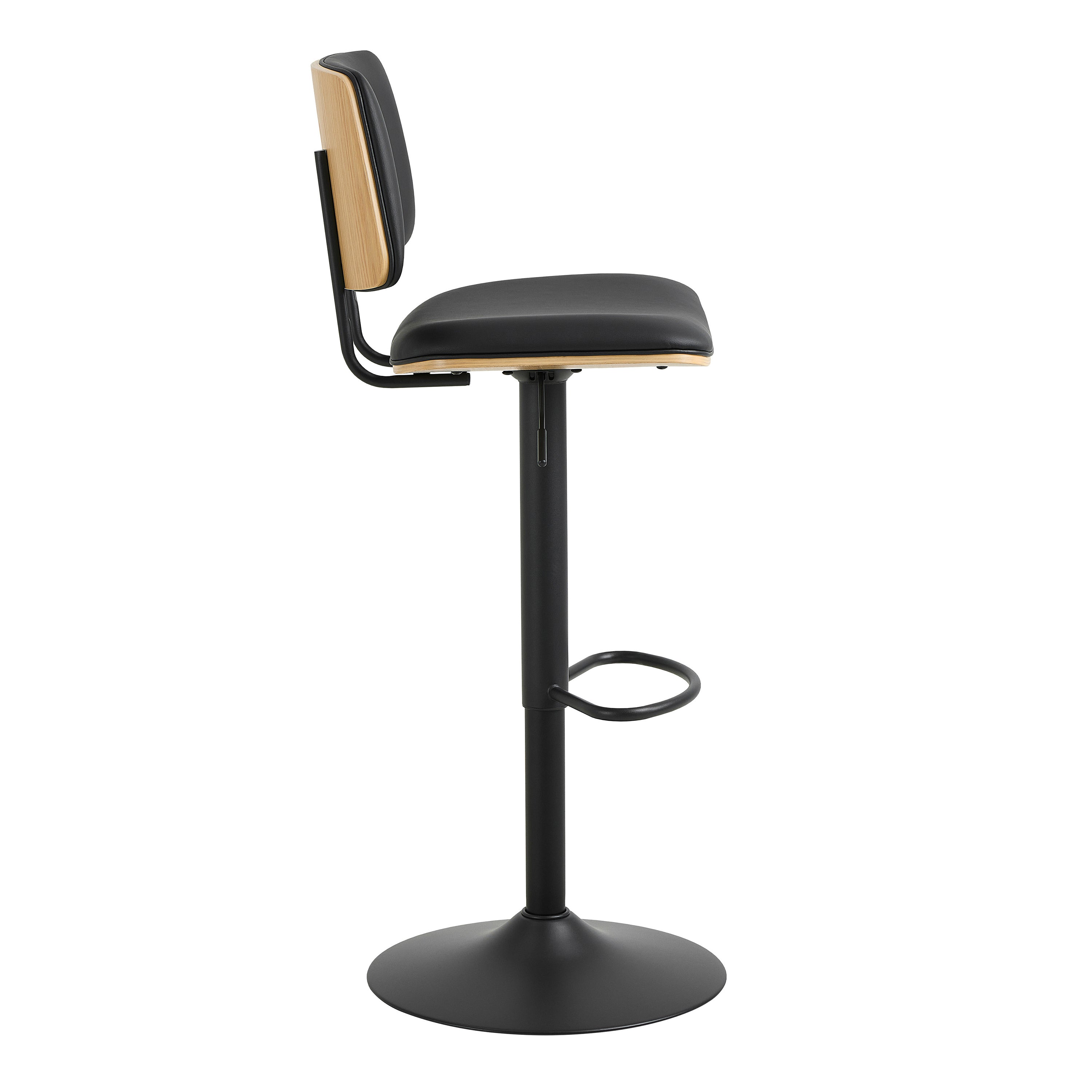 Owen Swivel Bar Stool With Height Adjustable Function in Matt Black – FTG, view 3