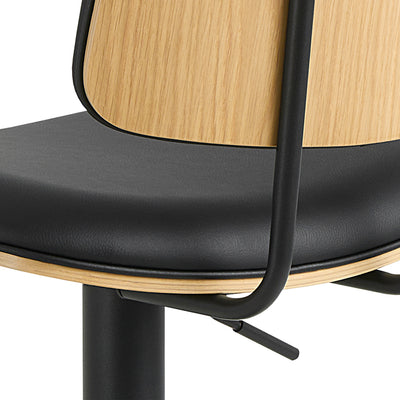 Owen Swivel Bar Stool With Height Adjustable Function in Matt Black – FTG, view 5