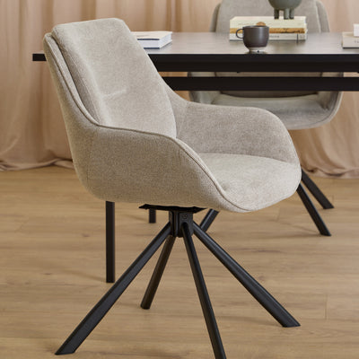 Carrie Swivel Dining Chair in Sand Set of 2 – FTG, view 5