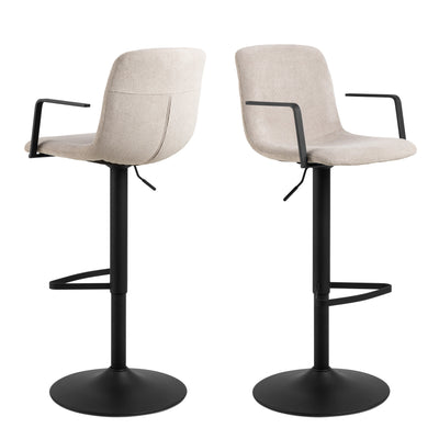 Pablo Swivel Beige Bar Stool With Adjustable Height Function Set of 2 – FTG