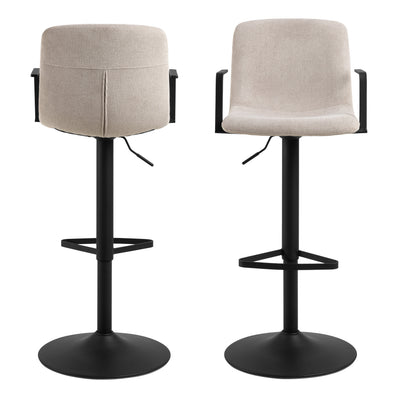 Pablo Swivel Beige Bar Stool With Adjustable Height Function Set of 2 – FTG, view 2