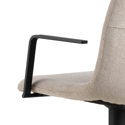 Pablo Swivel Beige Bar Stool With Adjustable Height Function Set of 2 – FTG, view 5