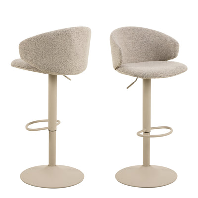 Ella Swivel Beige Bar Stool Set of 2 – FTG
