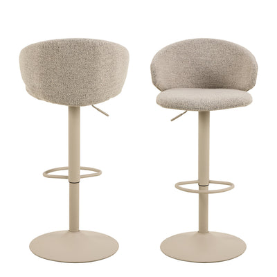 Ella Swivel Beige Bar Stool Set of 2 – FTG, view 2