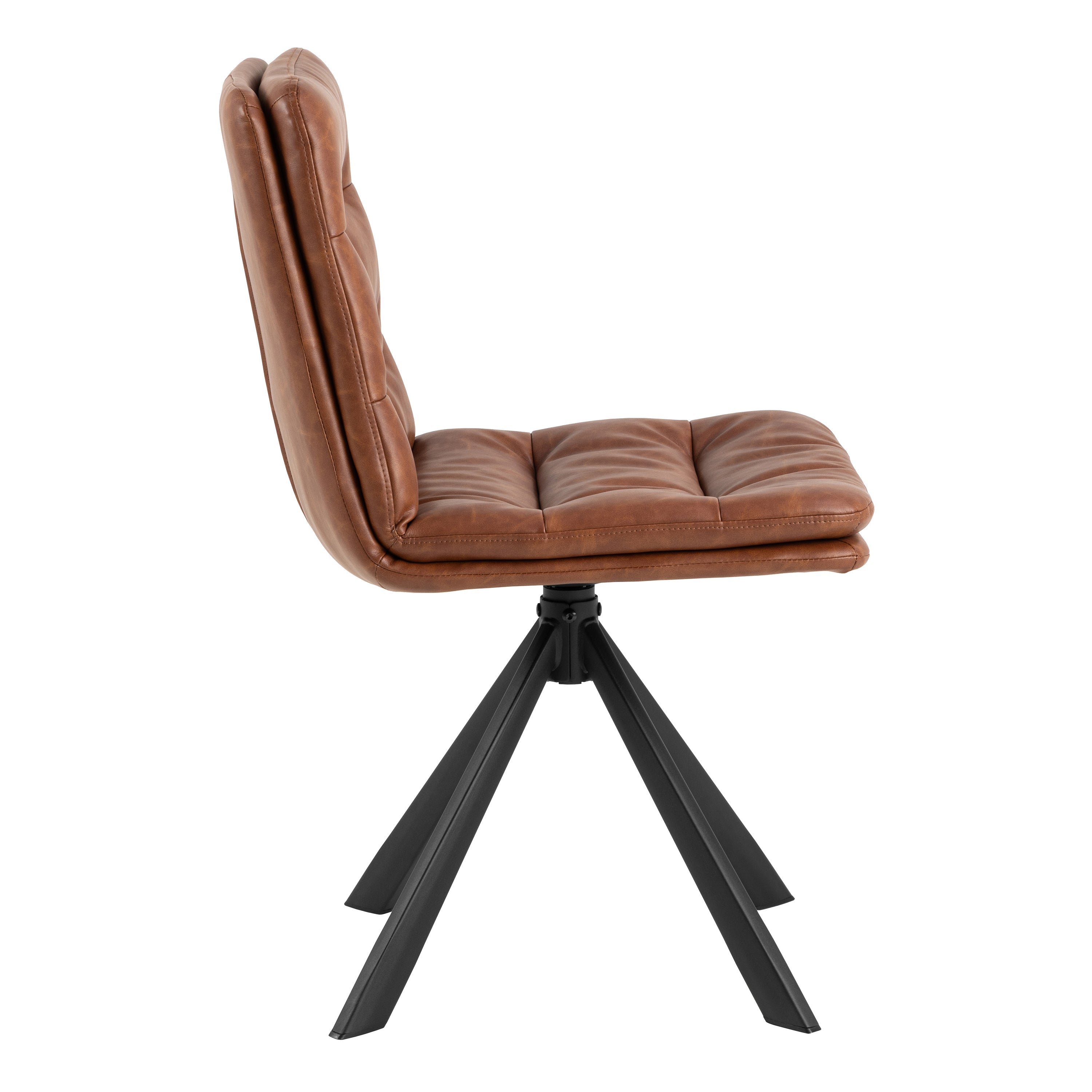 Dean Brandy PU Swivel Dining Chair Set of 2 – FTG, view 3