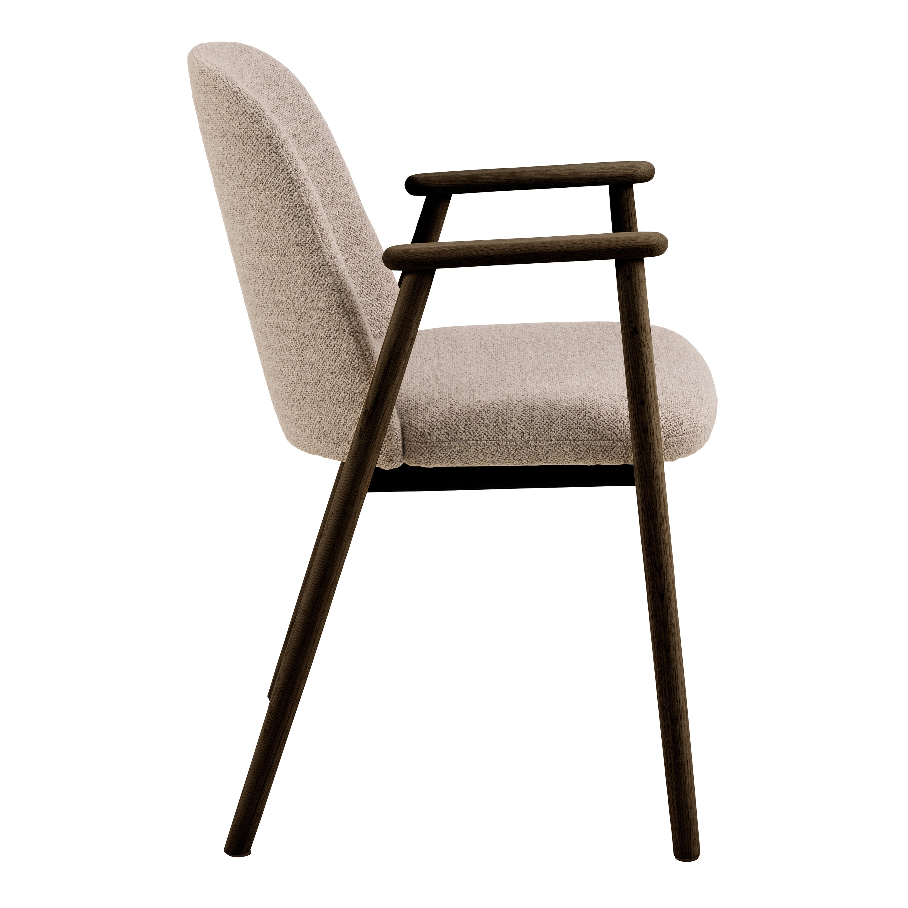 Leo Dining Chairs With Armrest in Monza Fabric Beige Set of 2 – FTG, view 3