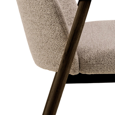 Leo Dining Chairs With Armrest in Monza Fabric Beige Set of 2 – FTG, view 8