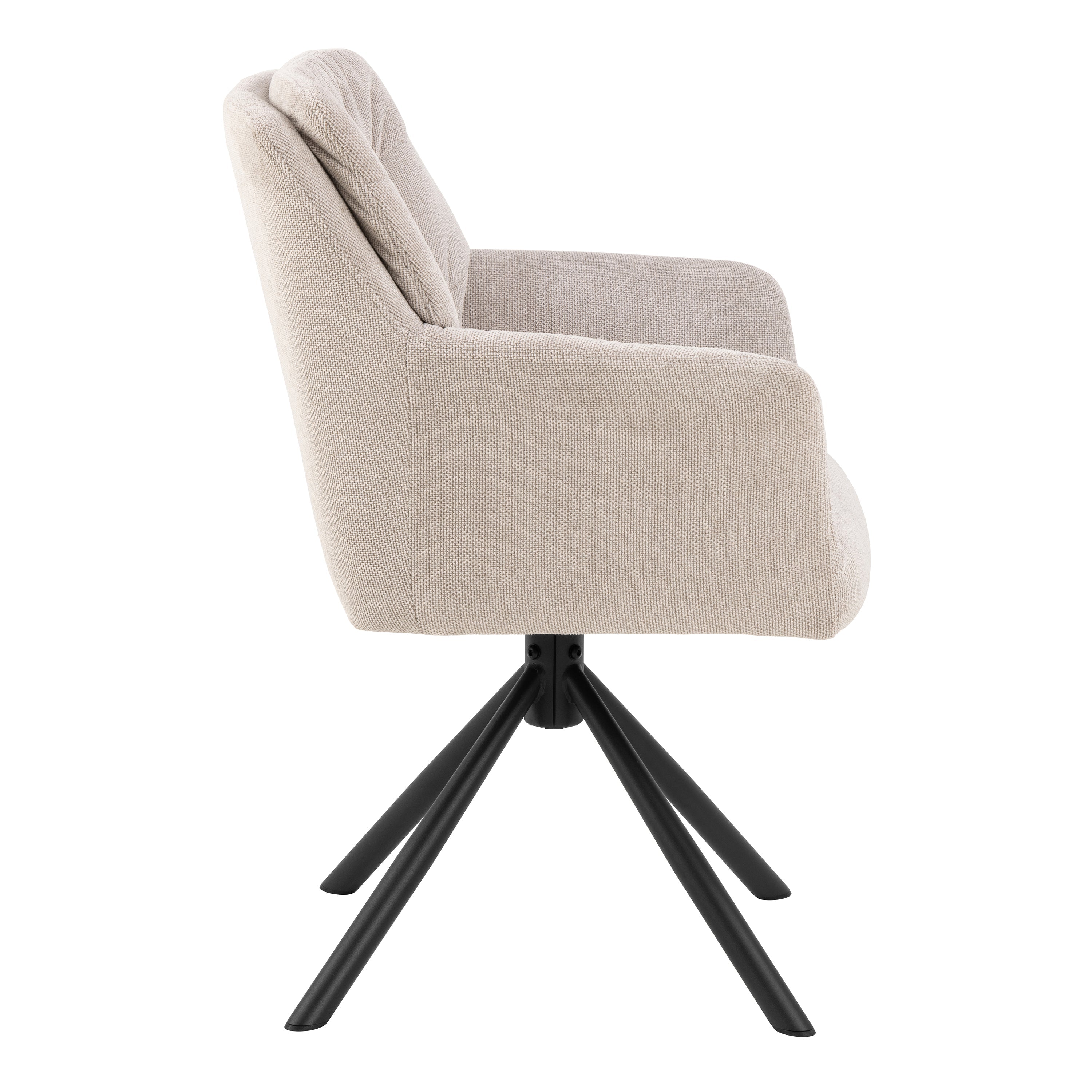 Alonso Swivel Cream Dining Chair with Armrest Set of 2 – FTG, view 3