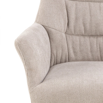 Alonso Swivel Cream Dining Chair with Armrest Set of 2 – FTG, view 7