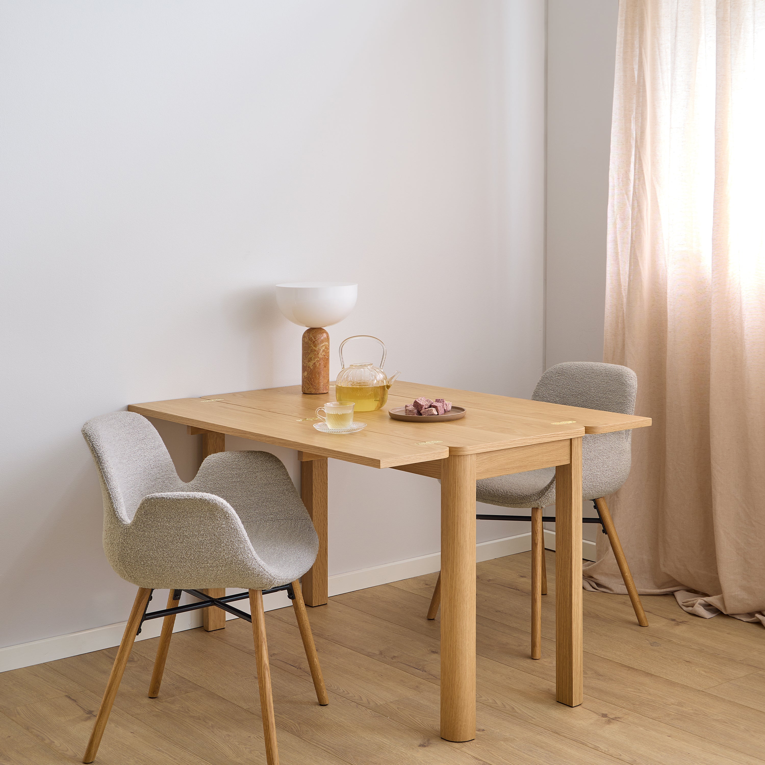 Southampton Extendable Rectangular dining table in Matt Oak 45/90 x 120 cm – FTG, view 5