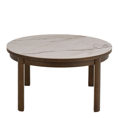 Southampton Round Coffee Table in Cream Ceramic 90x45cm – FTG, view 2