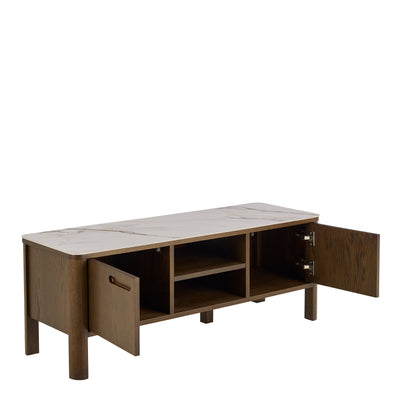Southampton TV Unit 2 Doors 1 Shelf in Ceramic Cream – FTG, view 4