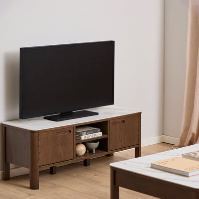 Southampton TV Unit 2 Doors 1 Shelf in Ceramic Cream – FTG, view 5