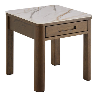 Southampton Square Side Table 1 Drawer in Cream Ceramic – FTG
