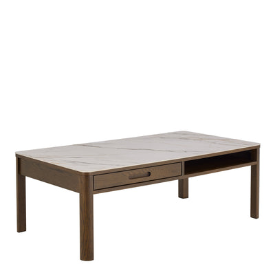 Southampton Rectangular Coffee Table 1 Drawer 1 Shelf  in Cream Ceramic – FTG