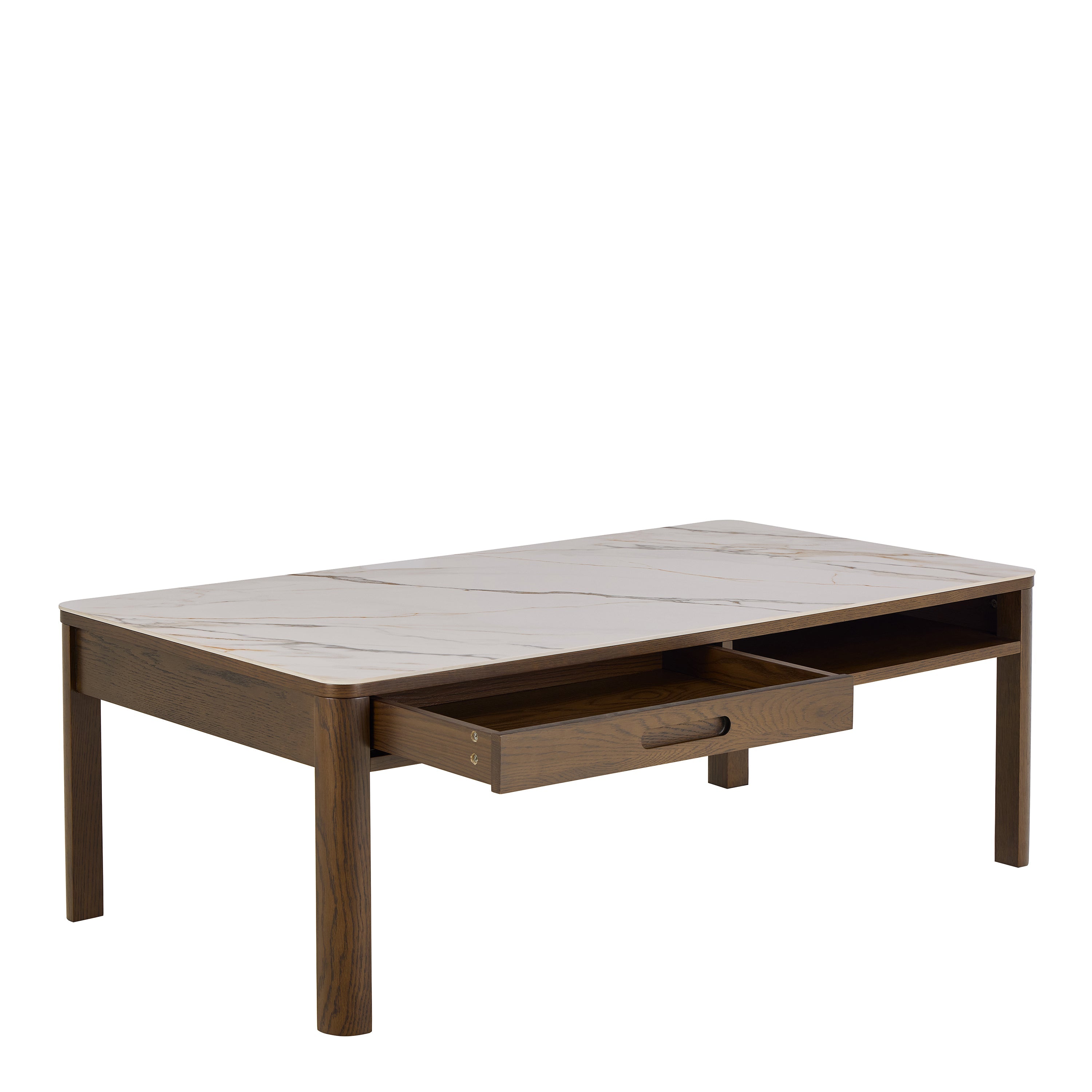 Southampton Rectangular Coffee Table 1 Drawer 1 Shelf  in Cream Ceramic – FTG, view 4