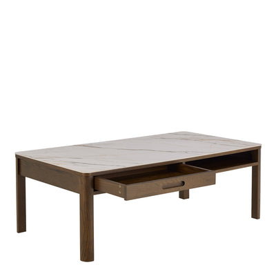 Southampton Rectangular Coffee Table 1 Drawer 1 Shelf  in Cream Ceramic – FTG, view 4