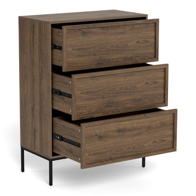 Palmdale 3 Drawer Chest in Smoked Oak