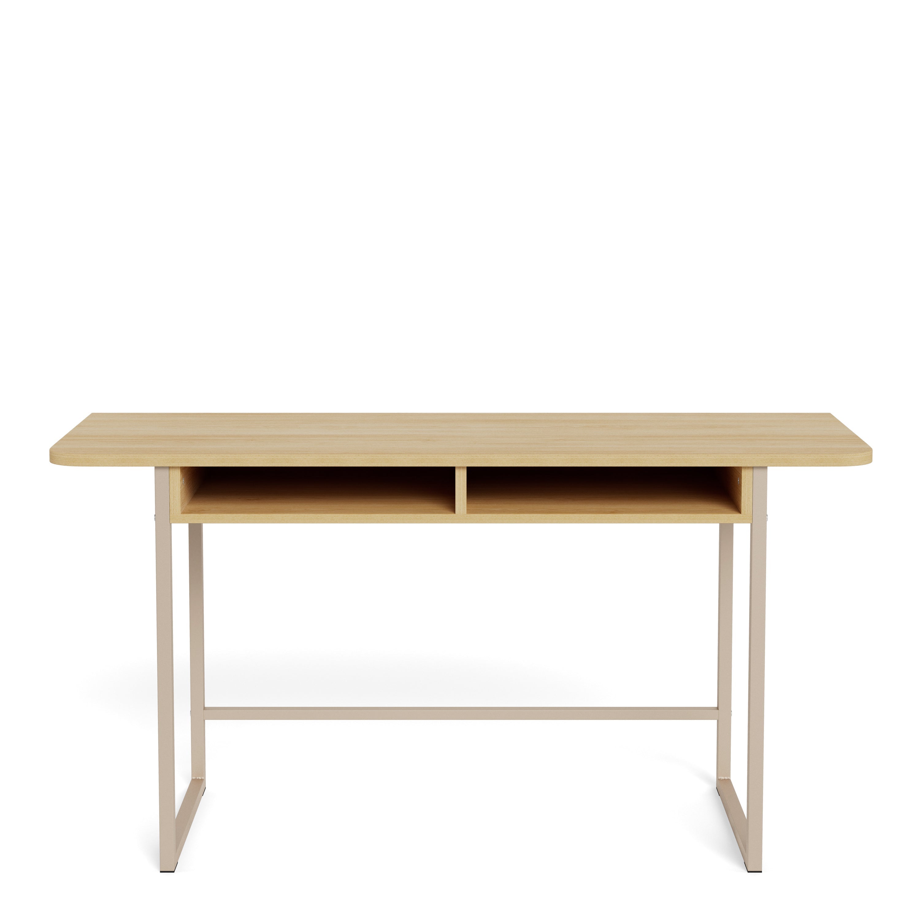 Darlington Console Table With 2 Open Shelves and Oak Top – FTG, view 2