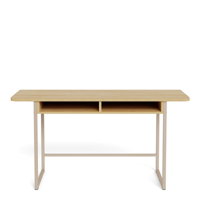 Darlington Console Table With 2 Open Shelves and Oak Top – FTG, view 2