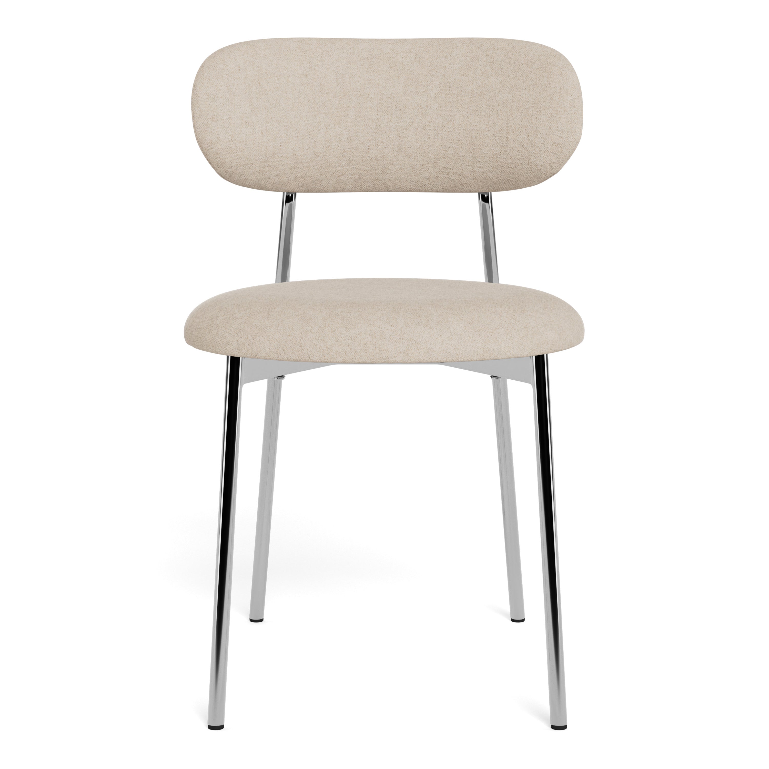 Lyric Dining Chair in Sand Fabric & Chrome Base (Set of 2)