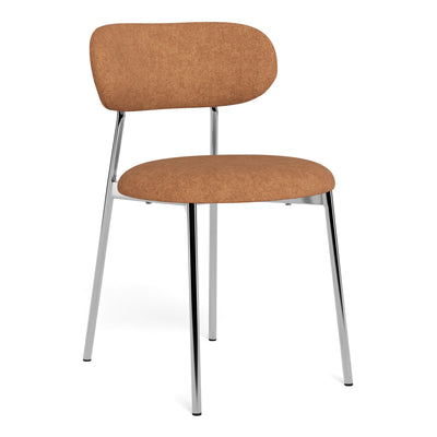 Lyric Dining Chair in Terracotta Fabric & Chrome Base (Set of 2)