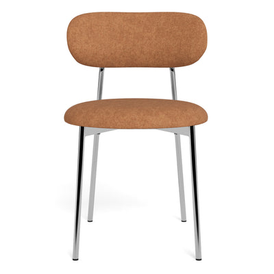 Lyric Dining Chair in Terracotta Fabric & Chrome Base (Set of 2)
