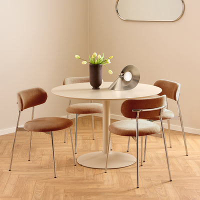 Lyric Dining Chair in Terracotta Fabric & Chrome Base (Set of 2)