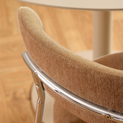 Lyric Dining Chair in Terracotta Fabric & Chrome Base (Set of 2)