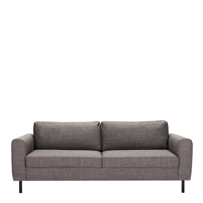 Omaha 3 Seater Sofa in Basel Light Grey Fabric – FTG, view 2